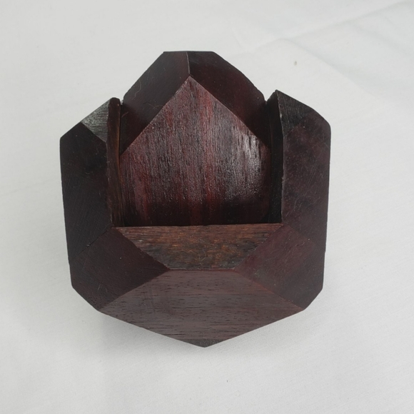Geometric Wood Block Business Card Holder - Picture 9 of 9